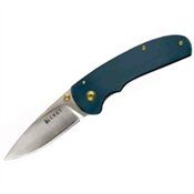 Columbia River Knife & Tool 1080 Assisted Opening Kommer Full Throttle Framelock Knife with Blue Handles