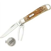 Case Knives 6020 Golf Tool with Amber Jigged Bone Handles