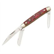 Hen & Rooster Knives 303ARC Small Stockman Pocket Knife with Aurora Rose Celluloid Handles