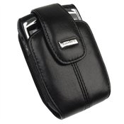 RIM Blackberry 8800, 8830 PDA Permium OEM Original Lambskin Black Leather Swivel Holster Case with Belt Clip -13143-001