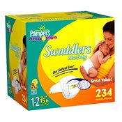 Pampers Swaddlers Diapers, Size 1-2, 234 Count