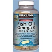 Kirkland Signature Fish Oil w/ Omega-3 Enteric Coated 180 Softgels