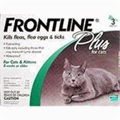 Merial Frontline Plus Flea and Tick Control for Cats and Kittens, 3 Doses, For Cats 8 Weeks and Older