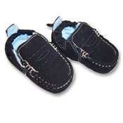 Infant Toddler Boy's Black Suede Penny Loafer Shoe Size 6-9 Months