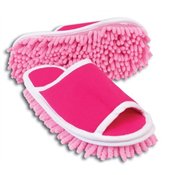 Slipper Genie Microfiber Cleaning Slippers, Pink