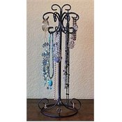 Angelynn's Organizers ~ Black Wrought Iron Necklace Tree Stand ~ Jewelry Holder Display Racks ~ Jewelery Tidy~ Long Necklace Organizer, Keeper ~ Jewel