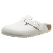 Birkenstock Boston Super Grip Leather Clog,White,41 Narrow EU