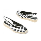 Via Spiga Mop Peep Toe Polka Dot Slingback Flat , 5.5