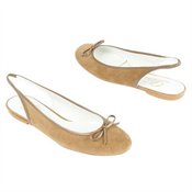 Delman Warwick Taupe Slingback Ballet Flats, 5.5