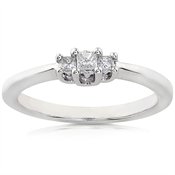 14k White Gold 1/8ct TDW Princess Diamond Ring