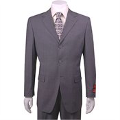 Mantoni Men's 3-button Charcoal Grey Striped Suit