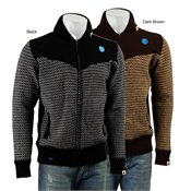 Sabit Men's Shawl Collar Zip Front Sweater